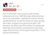 a customer review of a mercedes benz